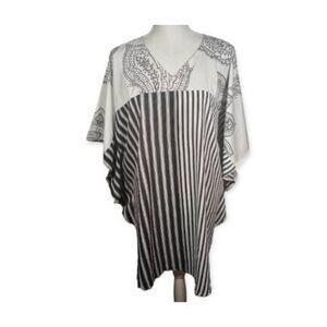 GRAY & WHITE KIMONO ONE SIZE EUC